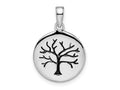FJC Finejewelers 925 Sterling Silver Rhodium Plated Oxidized Circle Tree Charm 22 x 14 mm