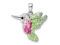 FJC Finejewelers 925 Sterling Silver Rhodium Plated Preciosa Crystal Hummingbird Charm 24 x 22 mm
