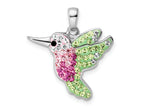 FJC Finejewelers 925 Sterling Silver Rhodium Plated Preciosa Crystal Hummingbird Charm 24 x 22 mm