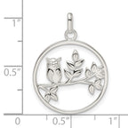 FJC Finejewelers 925 Sterling Silver Antiqued Owl Charm 26 x 19 mm