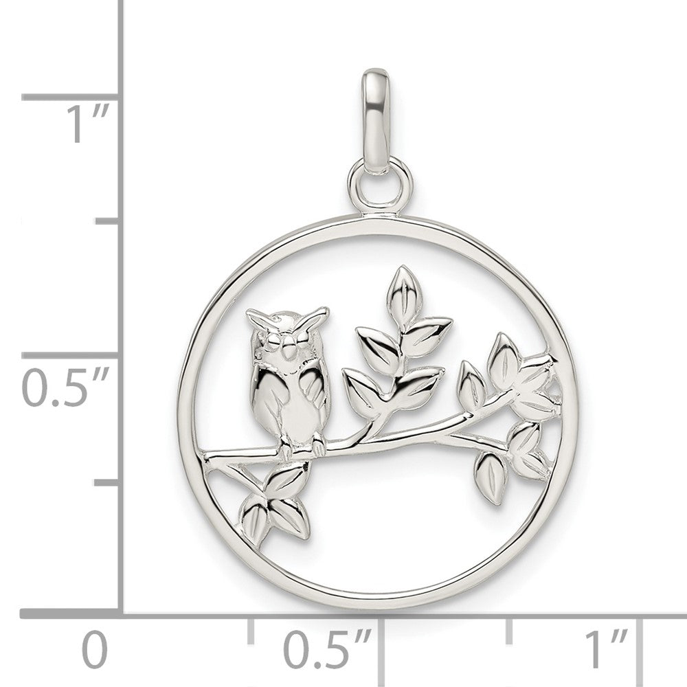FJC Finejewelers 925 Sterling Silver Antiqued Owl Charm 26 x 19 mm