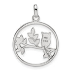FJC Finejewelers 925 Sterling Silver Antiqued Owl Charm 26 x 19 mm