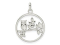 FJC Finejewelers 925 Sterling Silver Antiqued Owl Charm 26 x 19 mm