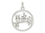 FJC Finejewelers 925 Sterling Silver Antiqued Owl Charm 26 x 19 mm