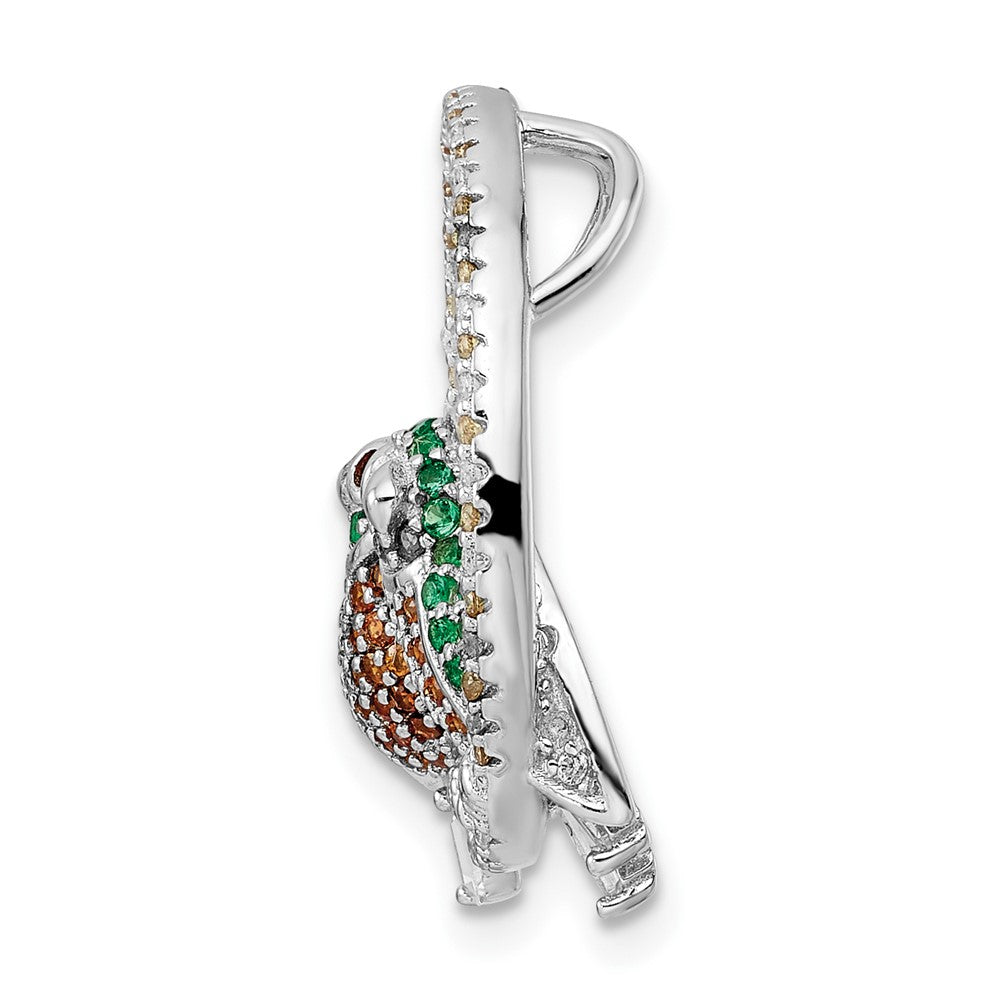 FJC Finejewelers 925 Sterling Silver Rhodium Plated CZ Birds on Perch Chain Slide 22 x 20 mm
