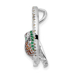 FJC Finejewelers 925 Sterling Silver Rhodium Plated CZ Birds on Perch Chain Slide 22 x 20 mm
