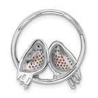 FJC Finejewelers 925 Sterling Silver Rhodium Plated CZ Birds on Perch Chain Slide 22 x 20 mm