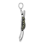 FJC Finejewelers 925 Sterling Silver Blk/White Rhodium Platedd Multicolor CZ Hummingbird Charm 36 x 23 mm