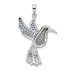 FJC Finejewelers 925 Sterling Silver Blk/White Rhodium Platedd Multicolor CZ Hummingbird Charm 36 x 23 mm
