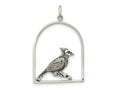 FJC Finejewelers 925 Sterling Silver Antiqued Bird on Branch in Cage Charm 37 x 24 mm