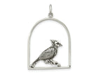 FJC Finejewelers 925 Sterling Silver Antiqued Bird on Branch in Cage Charm 37 x 24 mm