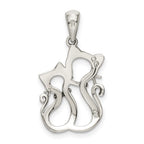 FJC Finejewelers 925 Sterling Silver Antiqued Polished Marcasite Cats Charm 25 x 13 mm