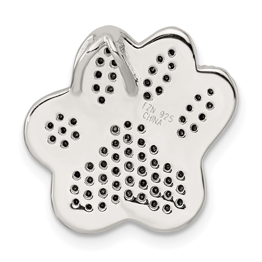 FJC Finejewelers 925 Sterling Silver Rhodium Plated Polished CZ Paw Print Chain Slide 18 x 18 mm