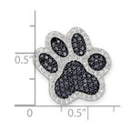 FJC Finejewelers 925 Sterling Silver Rhodium Plated Polished CZ Paw Print Chain Slide 18 x 18 mm