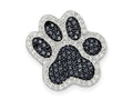 FJC Finejewelers 925 Sterling Silver Rhodium Plated Polished CZ Paw Print Chain Slide 18 x 18 mm