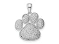 FJC Finejewelers 925 Sterling Silver Rhodium Plated Polished CZ Paw Print Charm 22 x 17 mm