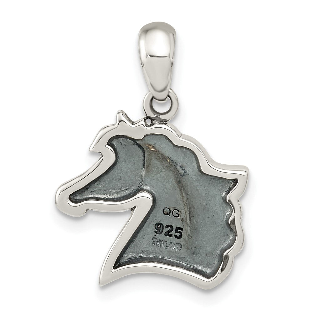FJC Finejewelers 925 Sterling Silver Antiqued Polished Horse Charm 21 x 15 mm