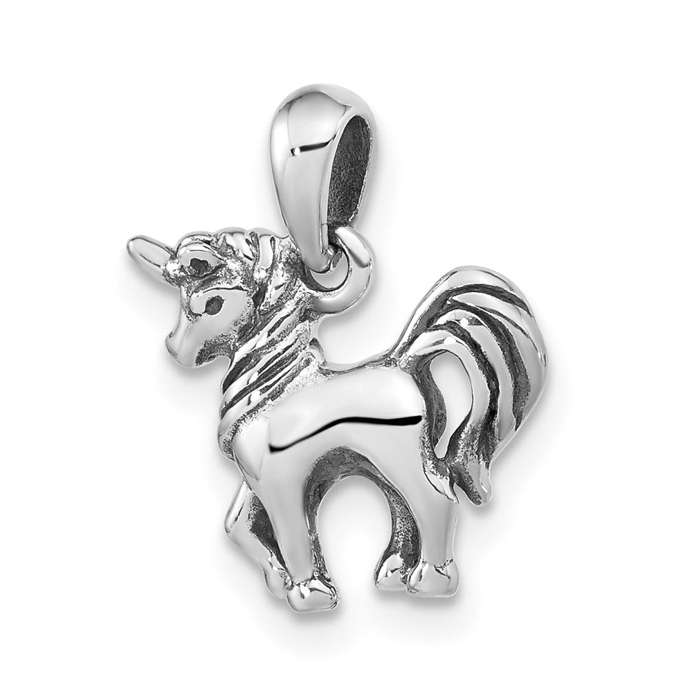FJC Finejewelers 925 Sterling Silver Antiqued Polished Unicorn Charm 16 x 12 mm