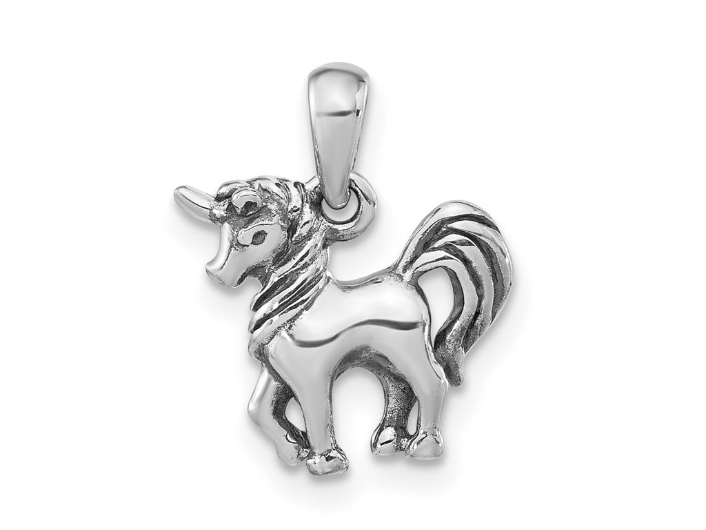 FJC Finejewelers 925 Sterling Silver Antiqued Polished Unicorn Charm 16 x 12 mm