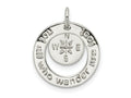 FJC Finejewelers 925 Sterling Silver Round NOT ALL WHO WANDER Charm 19 x 16 mm