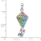 FJC Finejewelers 925 Sterling Silver Rhodium Plated Preciosa Crystal Kite Charm 32 x 11 mm