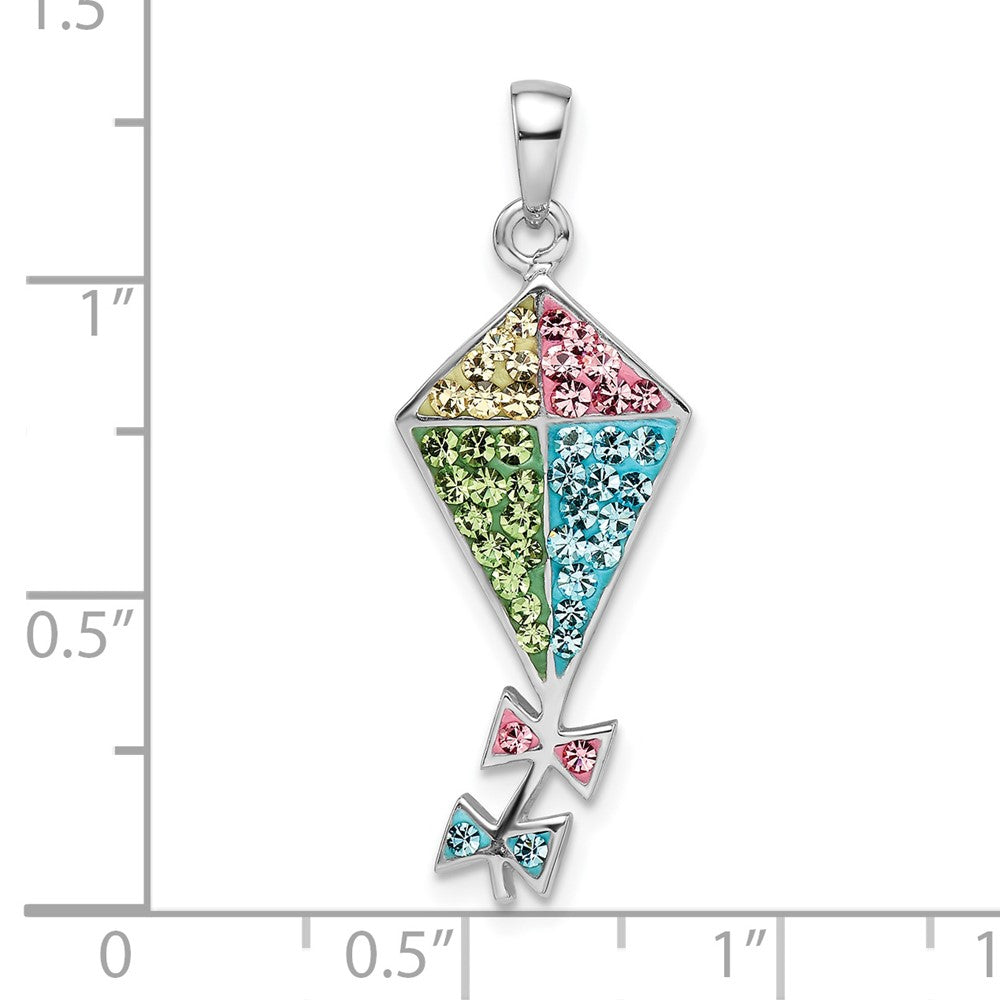 FJC Finejewelers 925 Sterling Silver Rhodium Plated Preciosa Crystal Kite Charm 32 x 11 mm