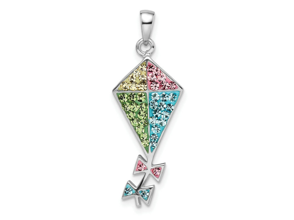 FJC Finejewelers 925 Sterling Silver Rhodium Plated Preciosa Crystal Kite Charm 32 x 11 mm