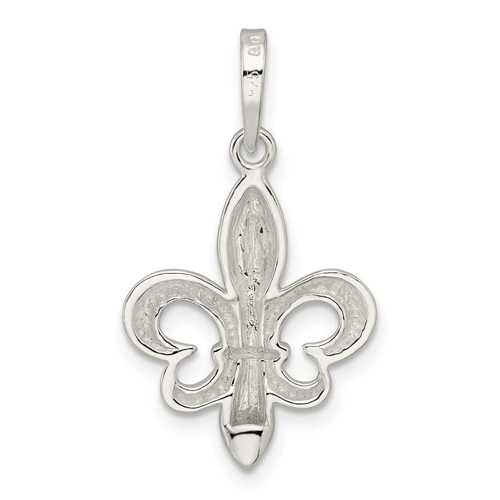 FJC Finejewelers 925 Sterling Silver Rhodium Plated Fleur de Lis Charm 27 x 15 mm