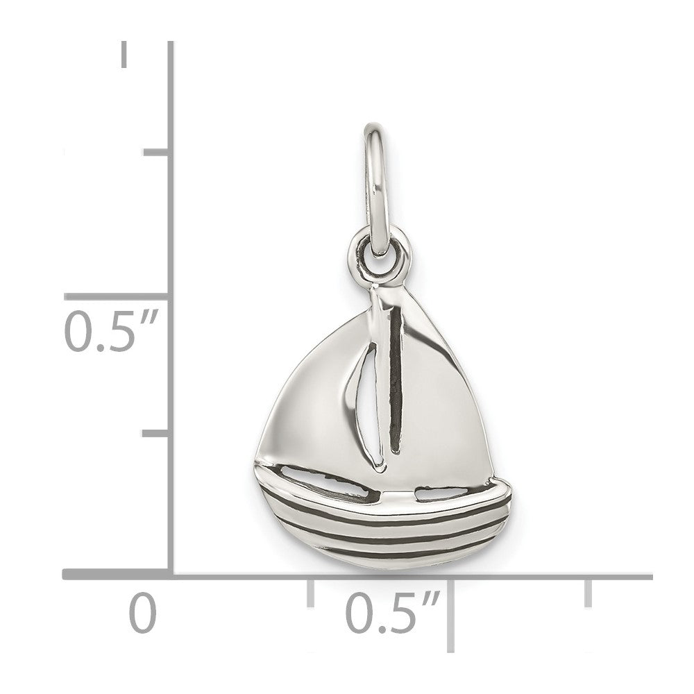 FJC Finejewelers 925 Sterling Silver Polished Sailboat Charm 21 x 11 mm
