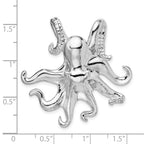 FJC Finejewelers 925 Sterling Silver Rhodium Plated Polished Octopus Slide 37 x 38 mm