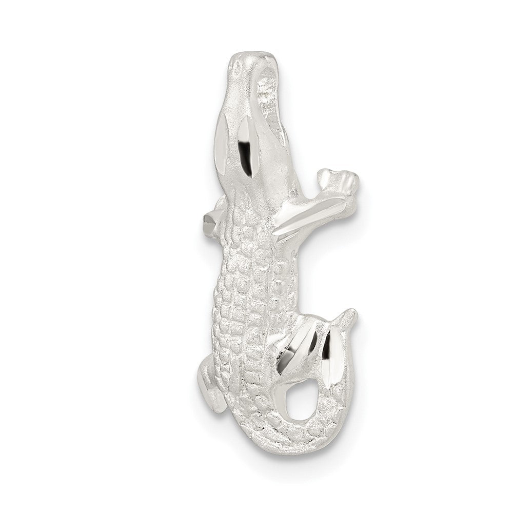 FJC Finejewelers 925 Sterling Silver Satin and Polished Bright Cut Alligator Chain Slide 21 x 10 mm