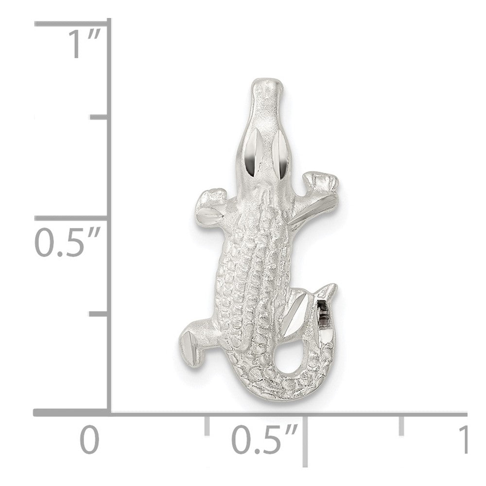 FJC Finejewelers 925 Sterling Silver Satin and Polished Bright Cut Alligator Chain Slide 21 x 10 mm