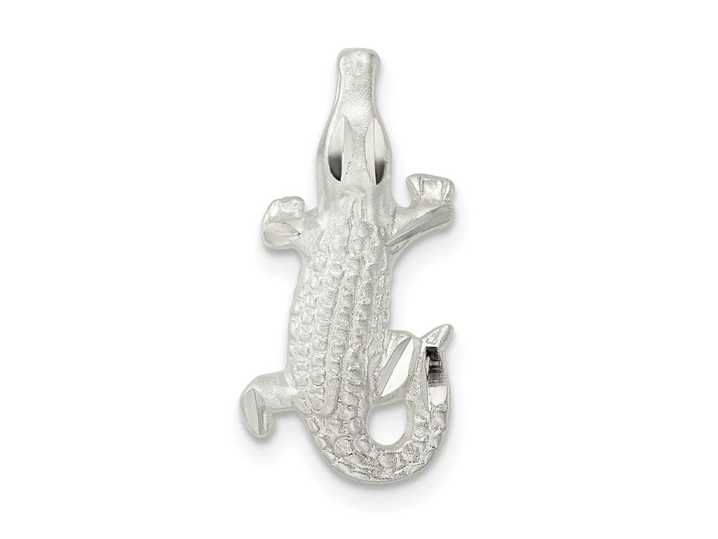 FJC Finejewelers 925 Sterling Silver Satin and Polished Bright Cut Alligator Chain Slide 21 x 10 mm
