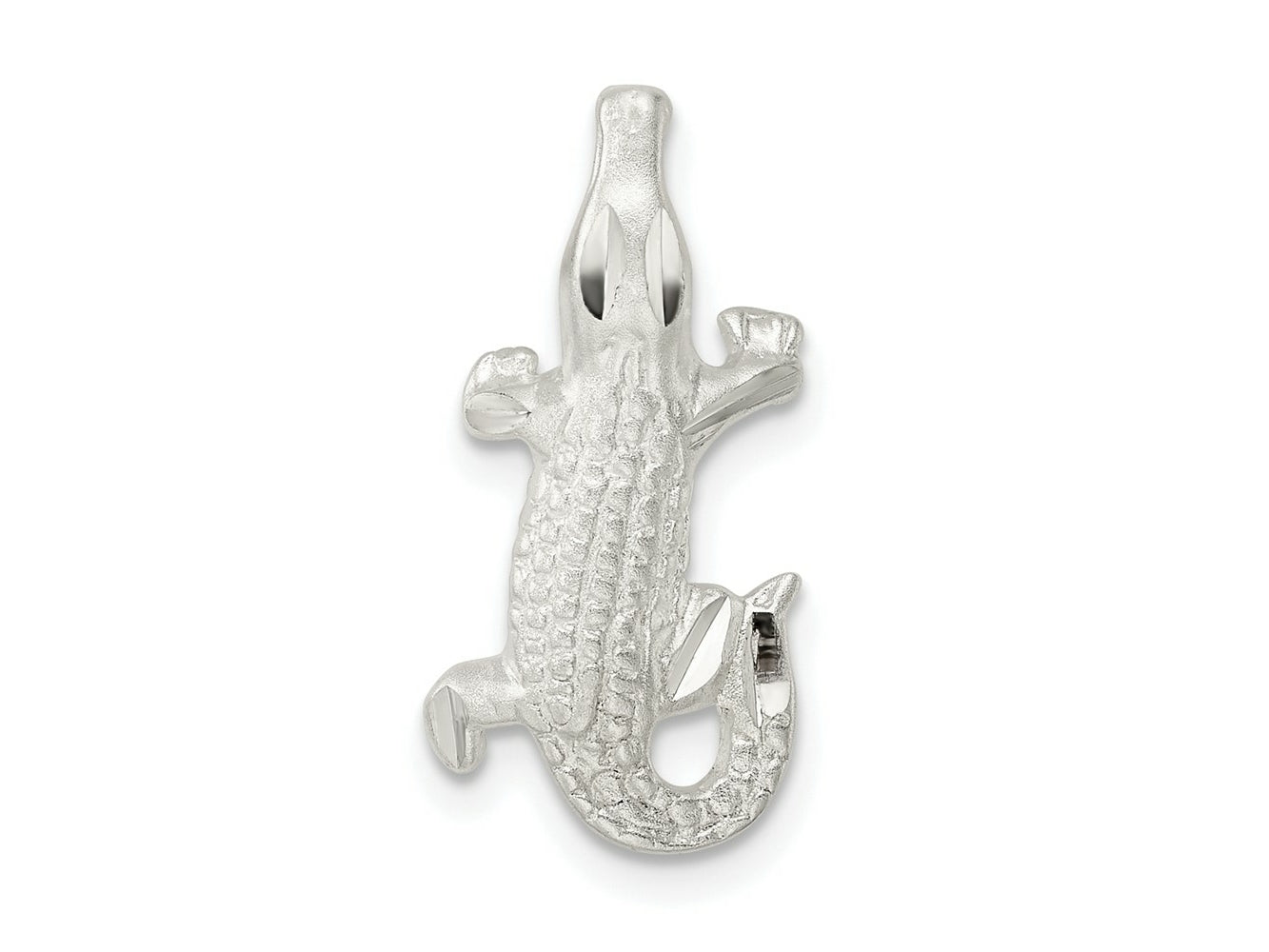 FJC Finejewelers 925 Sterling Silver Satin and Polished Bright Cut Alligator Chain Slide 21 x 10 mm