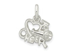 FJC Finejewelers 925 Sterling Silver Polished I Love Cheer Charm 18 x 14 mm