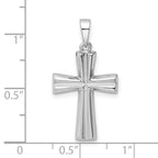 FJC Finejewelers 925 Sterling Silver Rhodium Plated Polished Cross Charm 28 x 15 mm