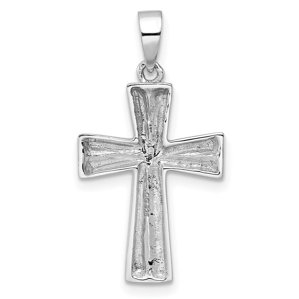 FJC Finejewelers 925 Sterling Silver Rhodium Plated Polished Cross Charm 28 x 15 mm