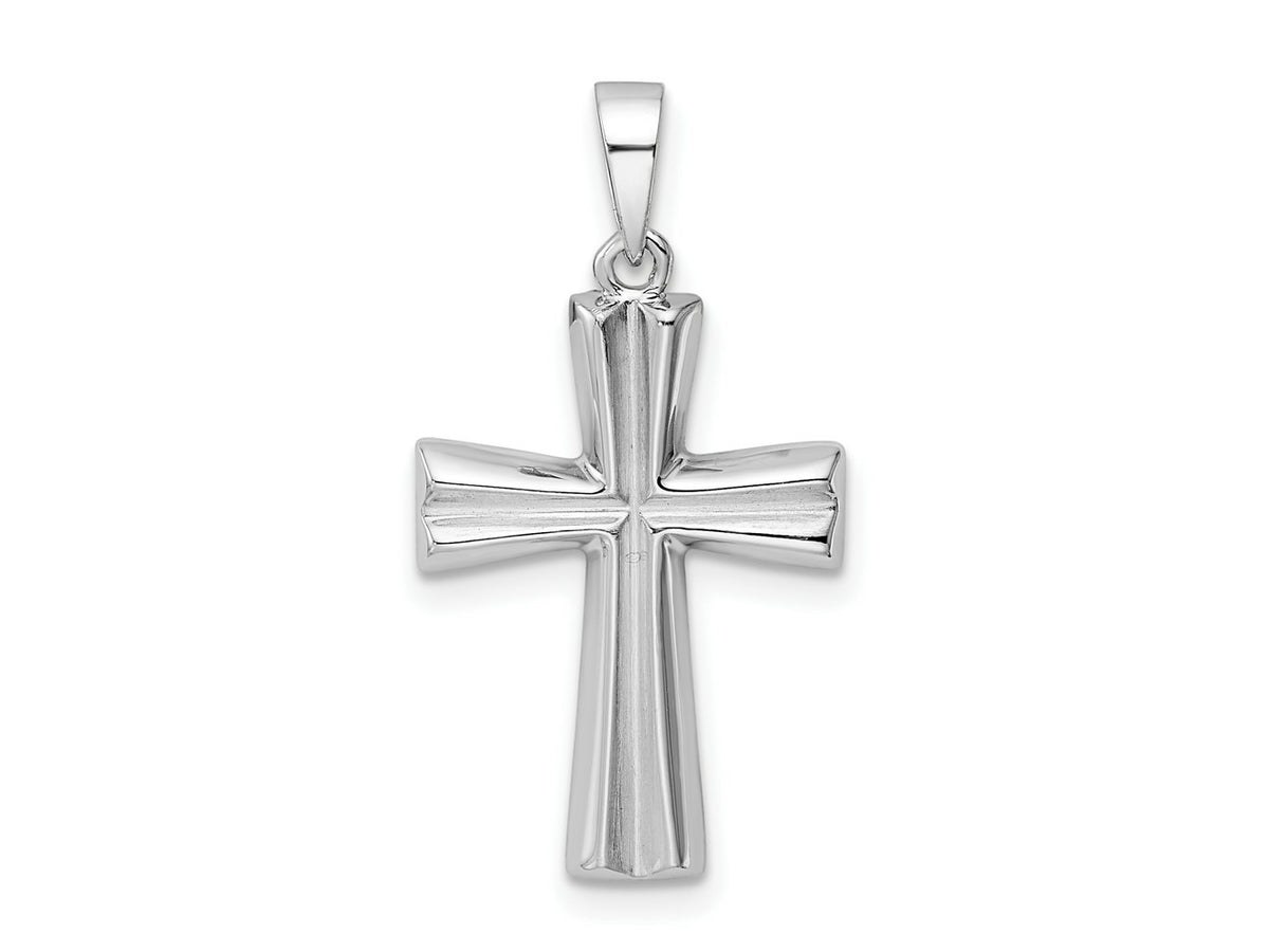 FJC Finejewelers 925 Sterling Silver Rhodium Plated Polished Cross Charm 28 x 15 mm