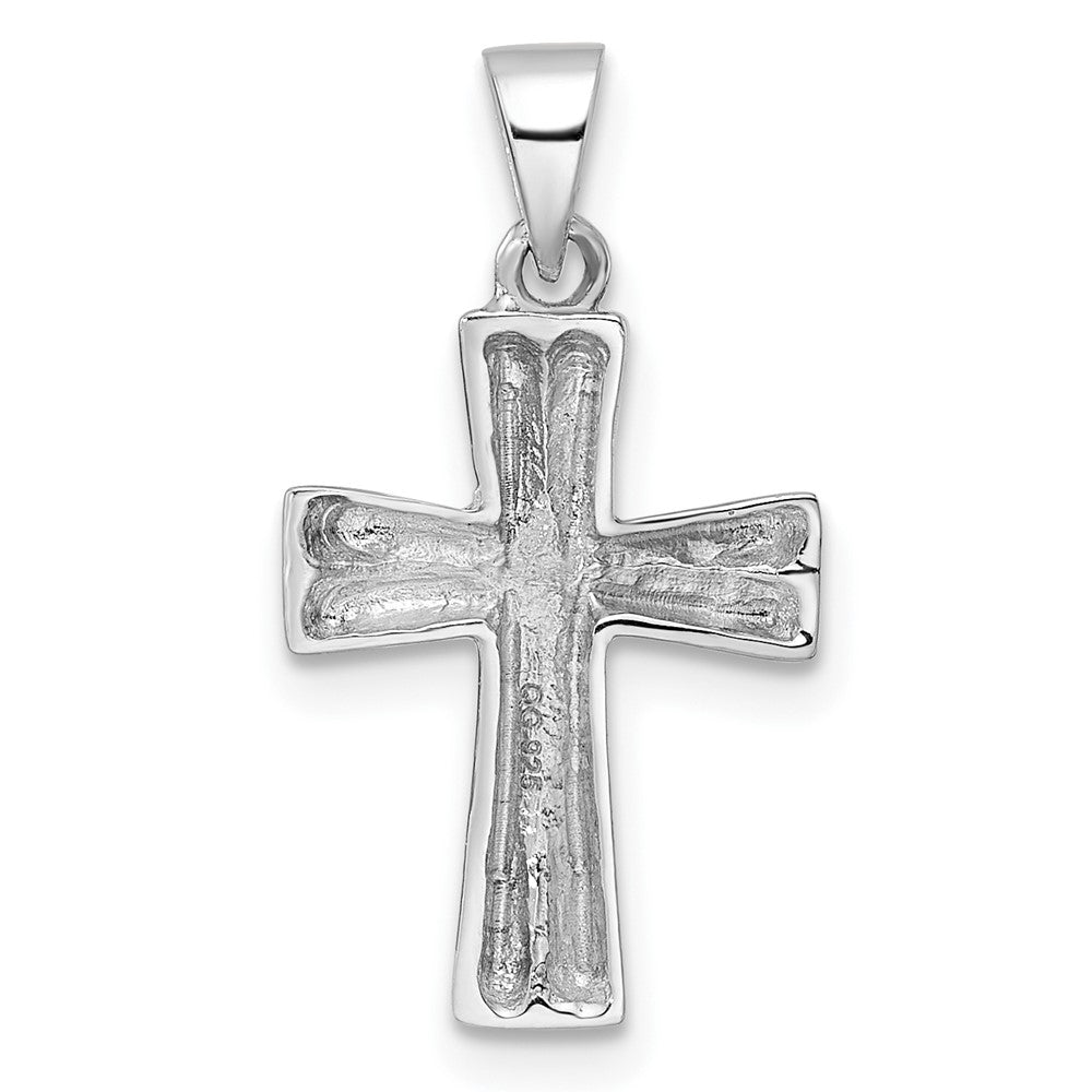 FJC Finejewelers 925 Sterling Silver Rhodium Plated Polished Cross Charm 23 x 12 mm