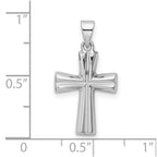 FJC Finejewelers 925 Sterling Silver Rhodium Plated Polished Cross Charm 23 x 12 mm