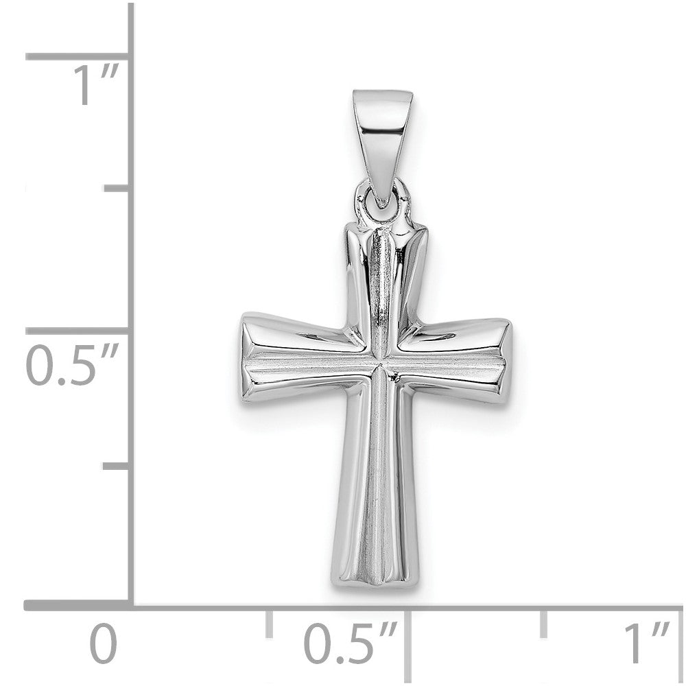 FJC Finejewelers 925 Sterling Silver Rhodium Plated Polished Cross Charm 23 x 12 mm