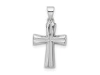 FJC Finejewelers 925 Sterling Silver Rhodium Plated Polished Cross Charm 23 x 12 mm