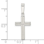 FJC Finejewelers 925 Sterling Silver Polished and Satin Center Latin Cross Charm 35 x 16 mm