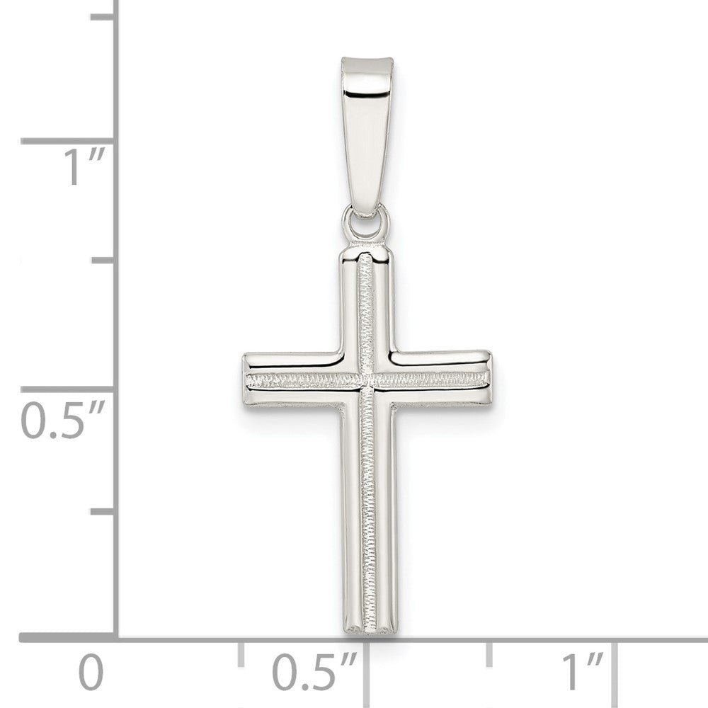 FJC Finejewelers 925 Sterling Silver Polished and Satin Center Latin Cross Charm 35 x 16 mm