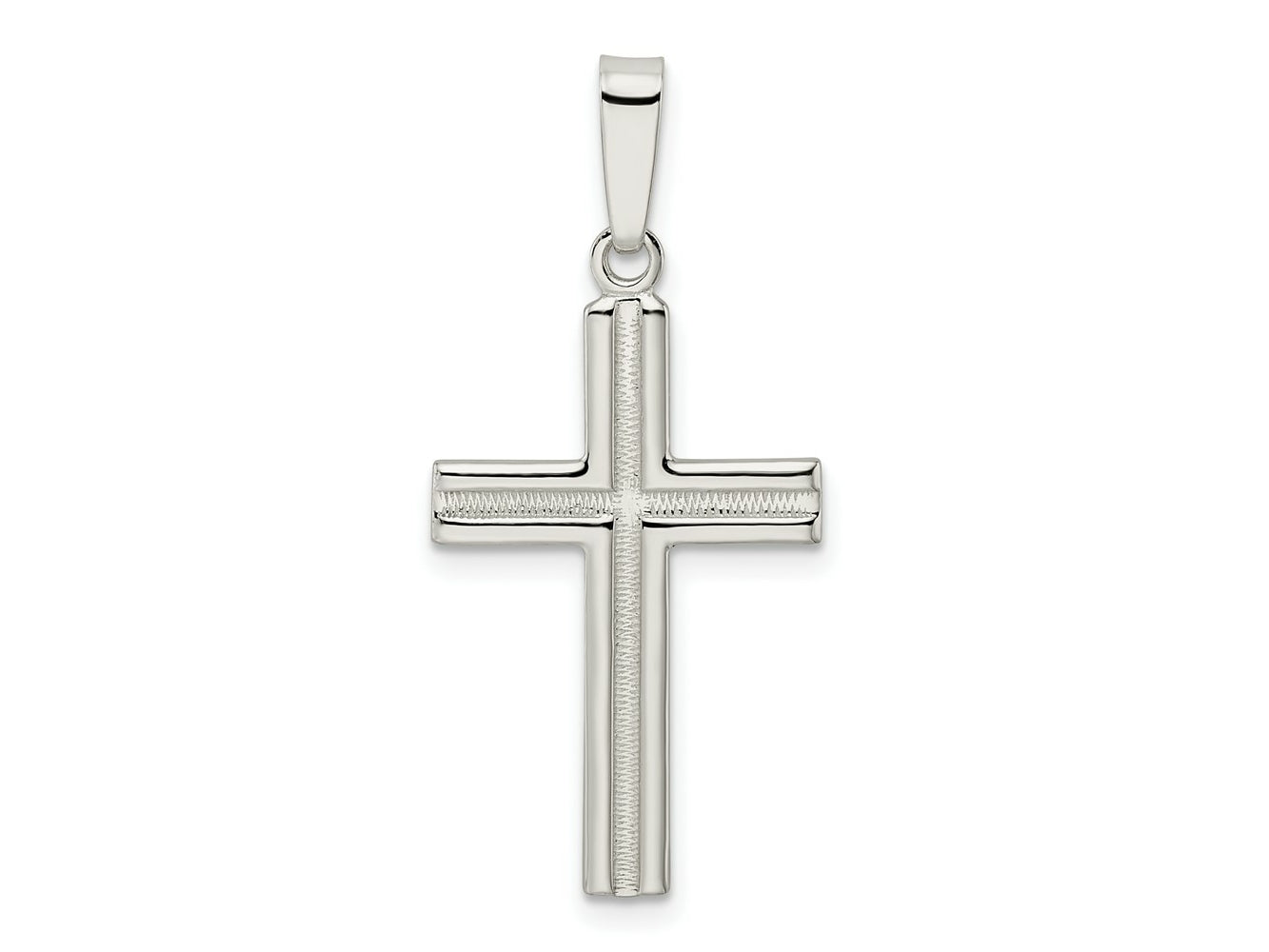 FJC Finejewelers 925 Sterling Silver Polished and Satin Latin Cross Charm 29 x 13 mm
