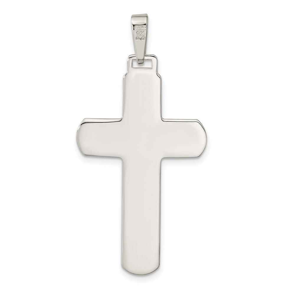FJC Finejewelers 925 Sterling Silver Polished and Antiqued Textured Center Cross Charm 45 x 22 mm