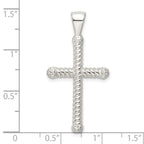 FJC Finejewelers 925 Sterling Silver Polished Twisted Hollow Latin Cross Charm 38 x 19 mm
