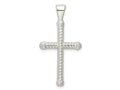 FJC Finejewelers 925 Sterling Silver Polished Twisted Hollow Latin Cross Charm 38 x 19 mm