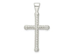 FJC Finejewelers 925 Sterling Silver Polished Twisted Hollow Latin Cross Charm 38 x 19 mm