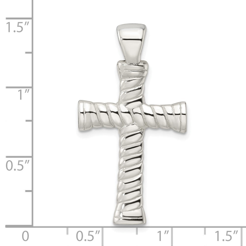FJC Finejewelers 925 Sterling Silver Polished Twisted Hollow Large Latin Cross Charm 37 x 19 mm